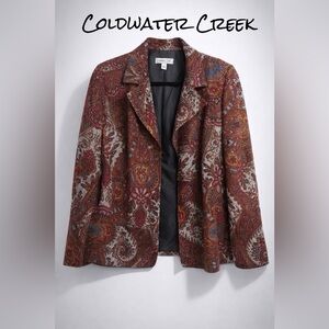 Coldwater Creek Rust Paisley Blazer Vintage Jacket
